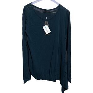 NWT Stella Carakasi Lyocell Tencel Blend Assymetrical Long Sleeve M